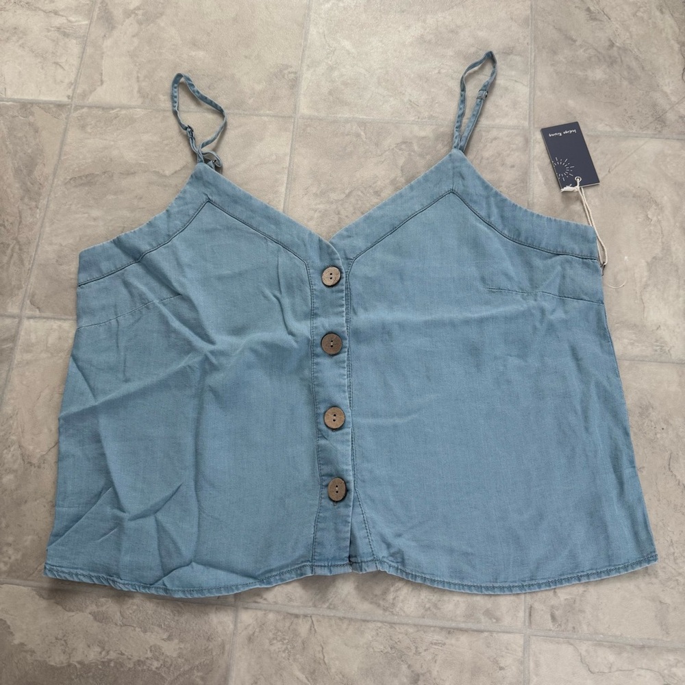 NWT Blue Button-Up Women's Top- size XL